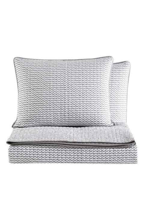 Leaves Cotton Quilt & Shams Set