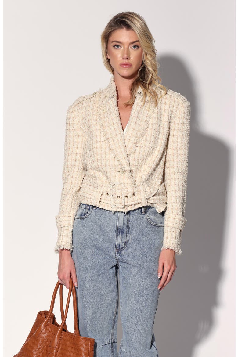 Vincenza Tweed Jacket, Alternate, color, SAHARA TWEED