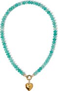 Nadri Beads of Paradise Amazonite Heart Pendant Necklace