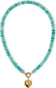Nadri Beads of Paradise Amazonite Heart Pendant Necklace