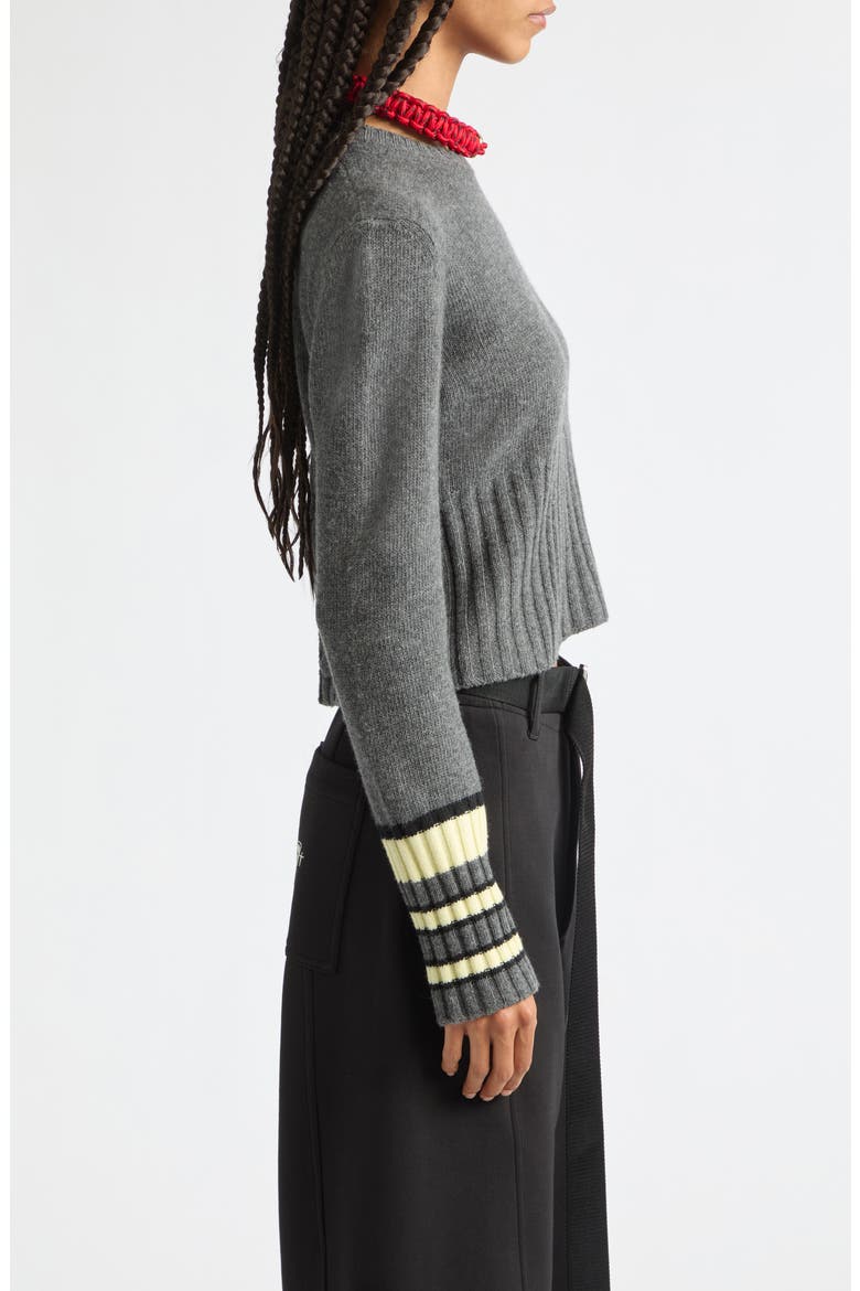 Wool Crewneck Sweater, Alternate, color, BLACK WAX GREY