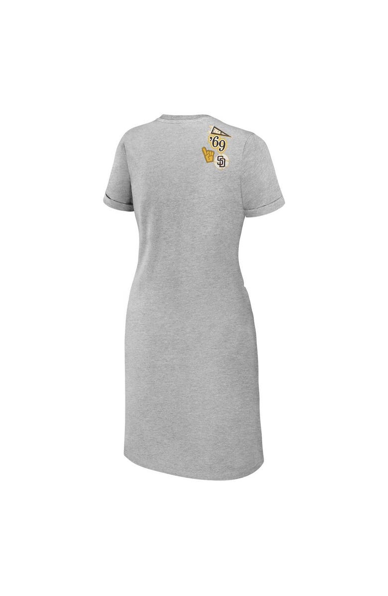 WEAR by Erin Andrews Women's WEAR by Erin Andrews Heather Gray San Diego Padres  Knotted T-Shirt Dress, Alternate, color, 