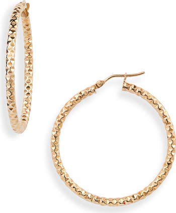 Bony Levy 14K Gold Textured Hoop Earrings Nordstrom