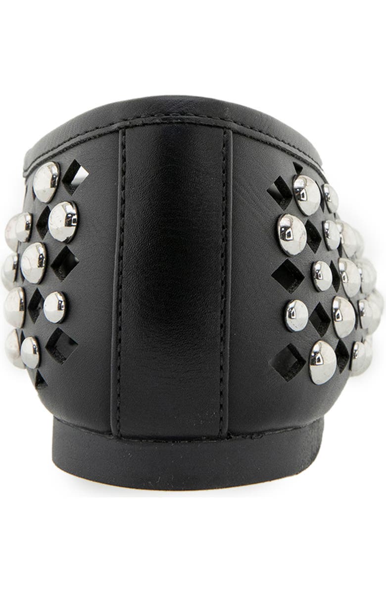 Rebecca Minkoff Delta Studded Flat, Alternate, color, Black