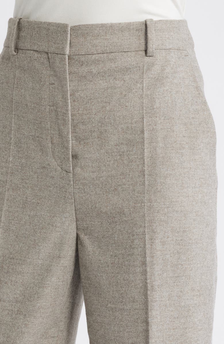 BOSS Tabitha Wool Blend Straight Leg Pants, Alternate, color, Beige Melange Flannel