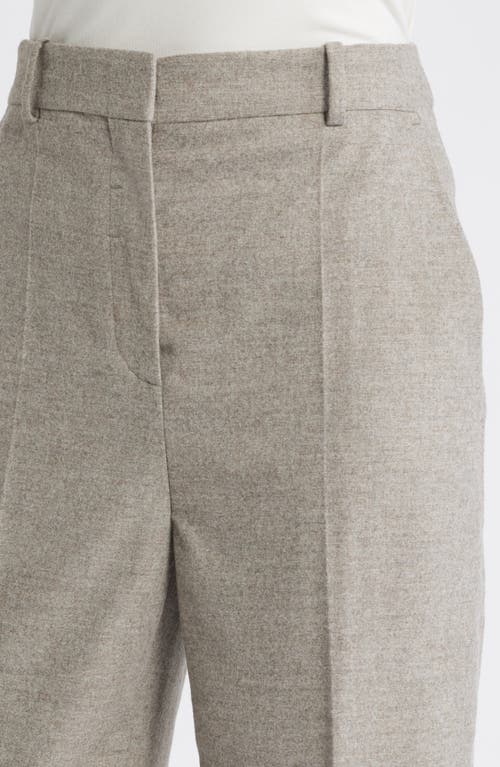 Hugo Boss Boss Tabitha Wool Blend Straight Leg Pants In Beige Melange Flannel