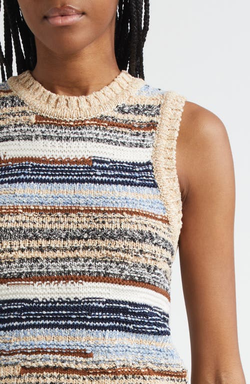 Veronica Beard Jerrel Stripe Crop Sweater Tank In Multi