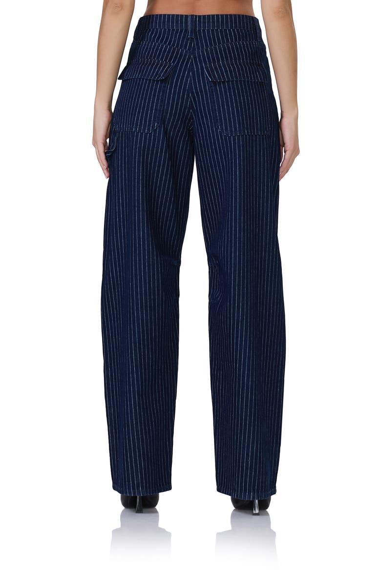 Rhett Pinstripe Wide Leg Carpenter Jeans, Alternate, color, DARK WASH