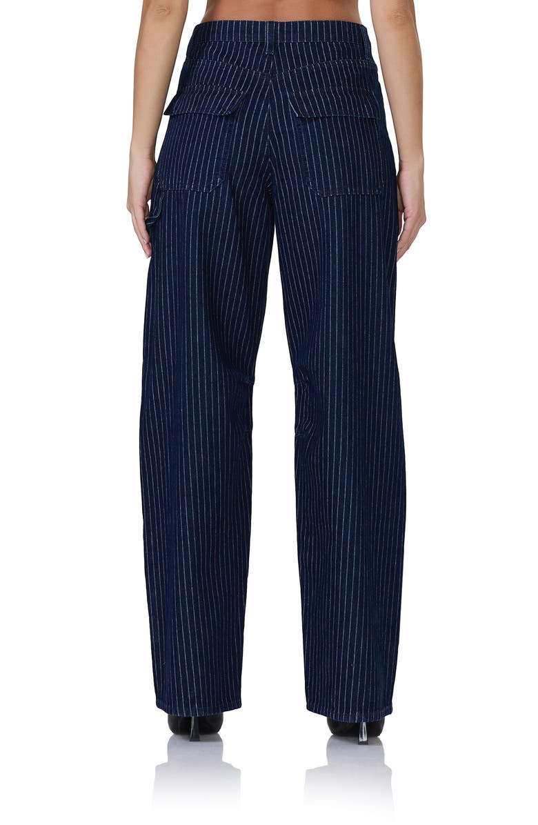 AFRM Rhett Pinstripe Wide Leg Carpenter Jeans, Alternate, color, 