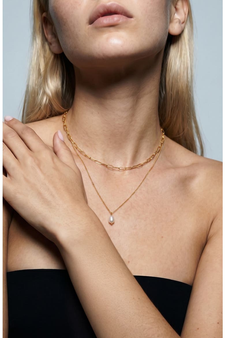 Set of 2 Assorted Freshwater Pearl Necklaces, Alternate, color, GOLD/ WHITE