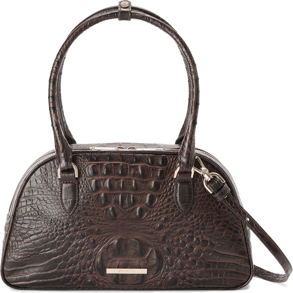 Brahmin Angie Leather Barrel Bag In Brown