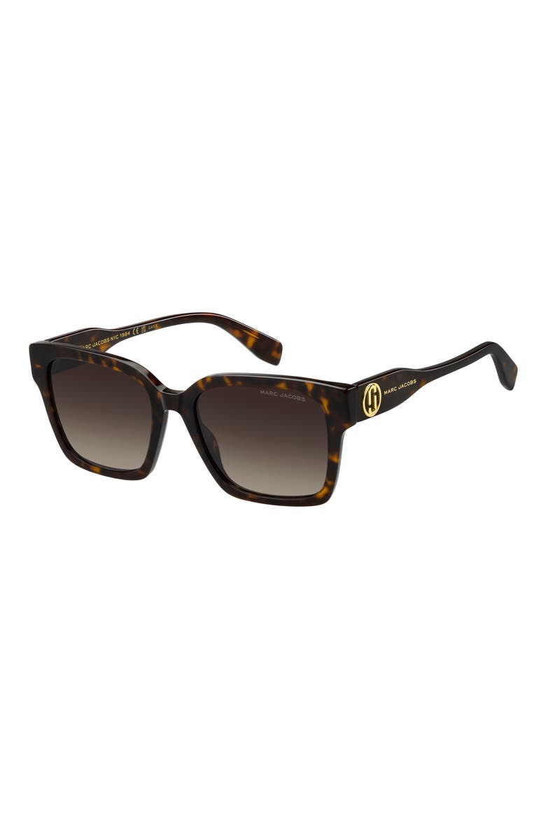 53mm Gradient Square Sunglasses, Alternate, color, HAVANA/ BROWN SF