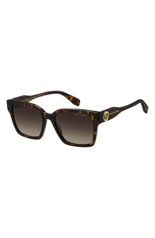 Marc Jacobs 814s Tortoise Rectangle Sunglasses In Havana/brown Sf
