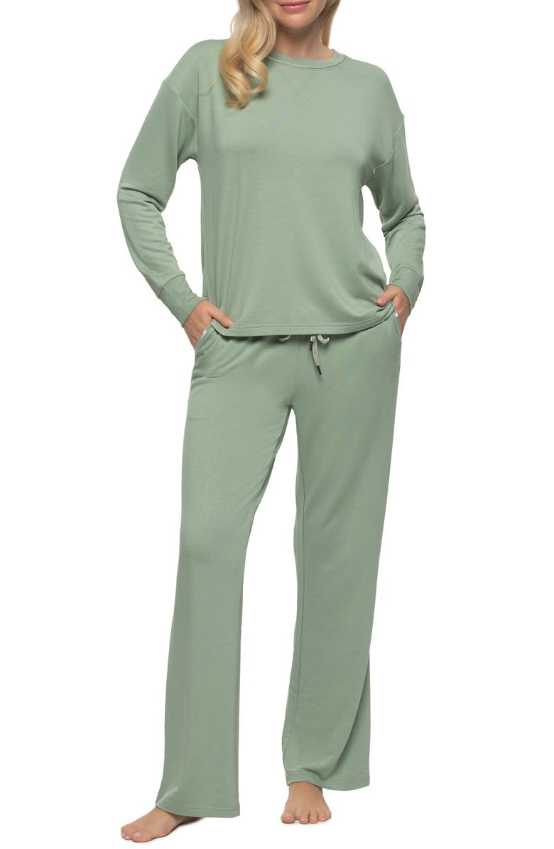 Felina Aria Long Sleeve Knit Pajamas, Main, color, 
