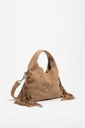 Bimba y Lola Small Paper Suede Handbag