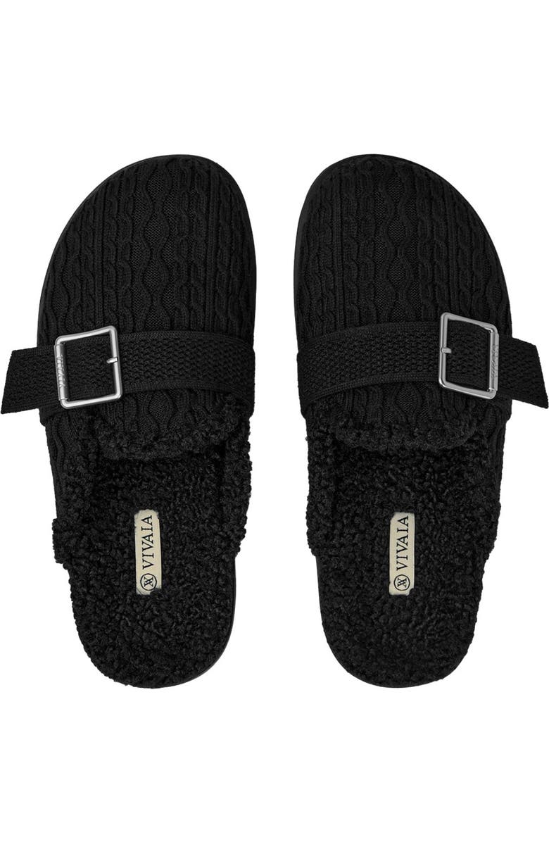 VIVAIA Round-Toe Wool Slippers, Alternate, color, Black