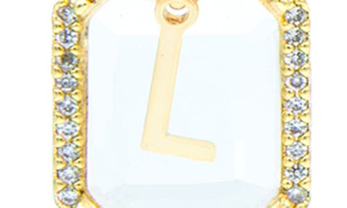 La Meno Crystal Letter Square Pendant Necklace