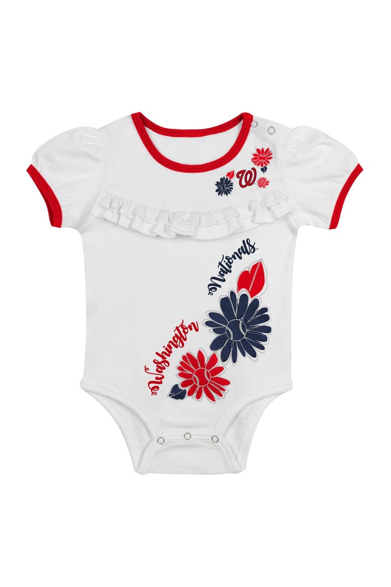 Newborn White/Red Washington Nationals Sweet Catcher 3-Piece Bodysuit, Headband and Skirt Set, Alternate, color, White