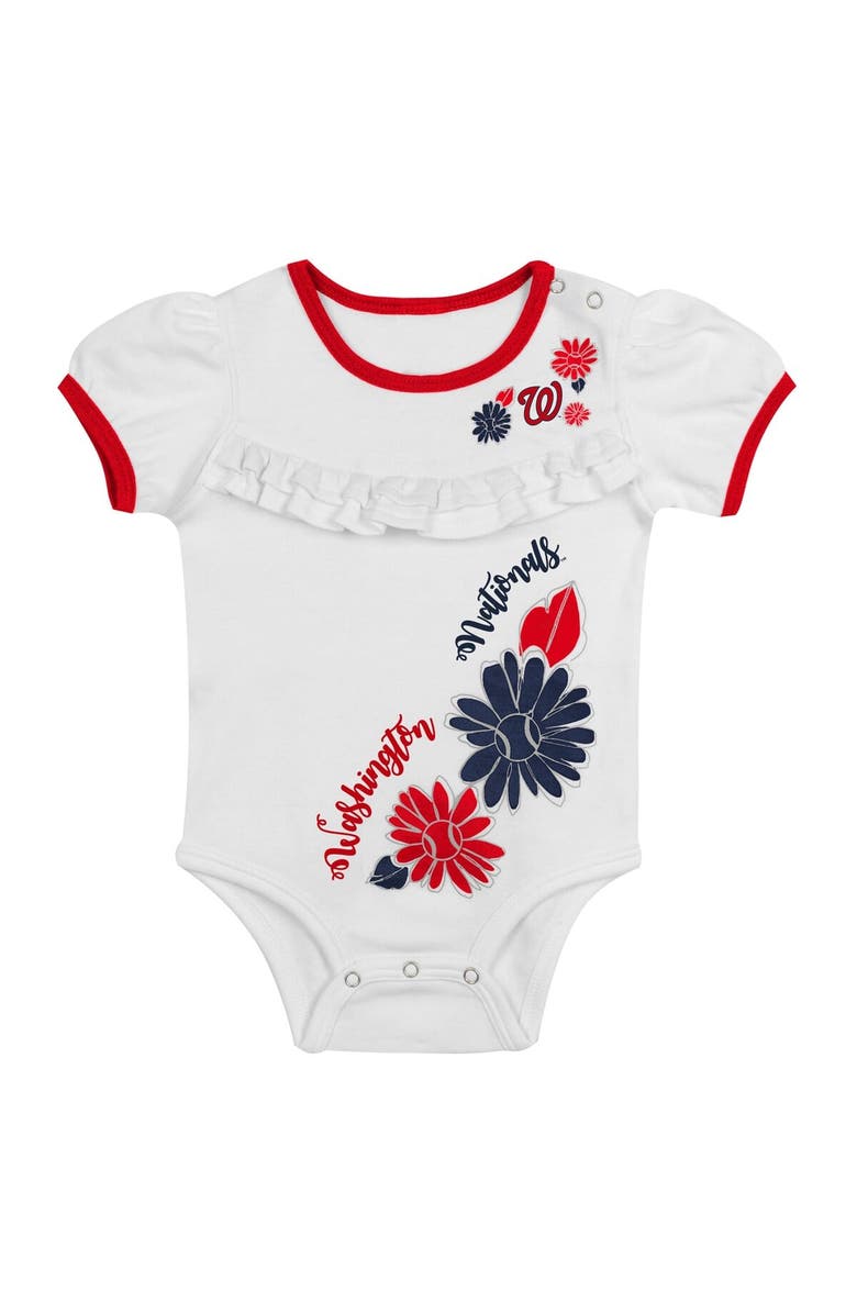 Outerstuff Newborn White/Red Washington Nationals Sweet Catcher 3-Piece Bodysuit, Headband and Skirt Set, Alternate, color, White