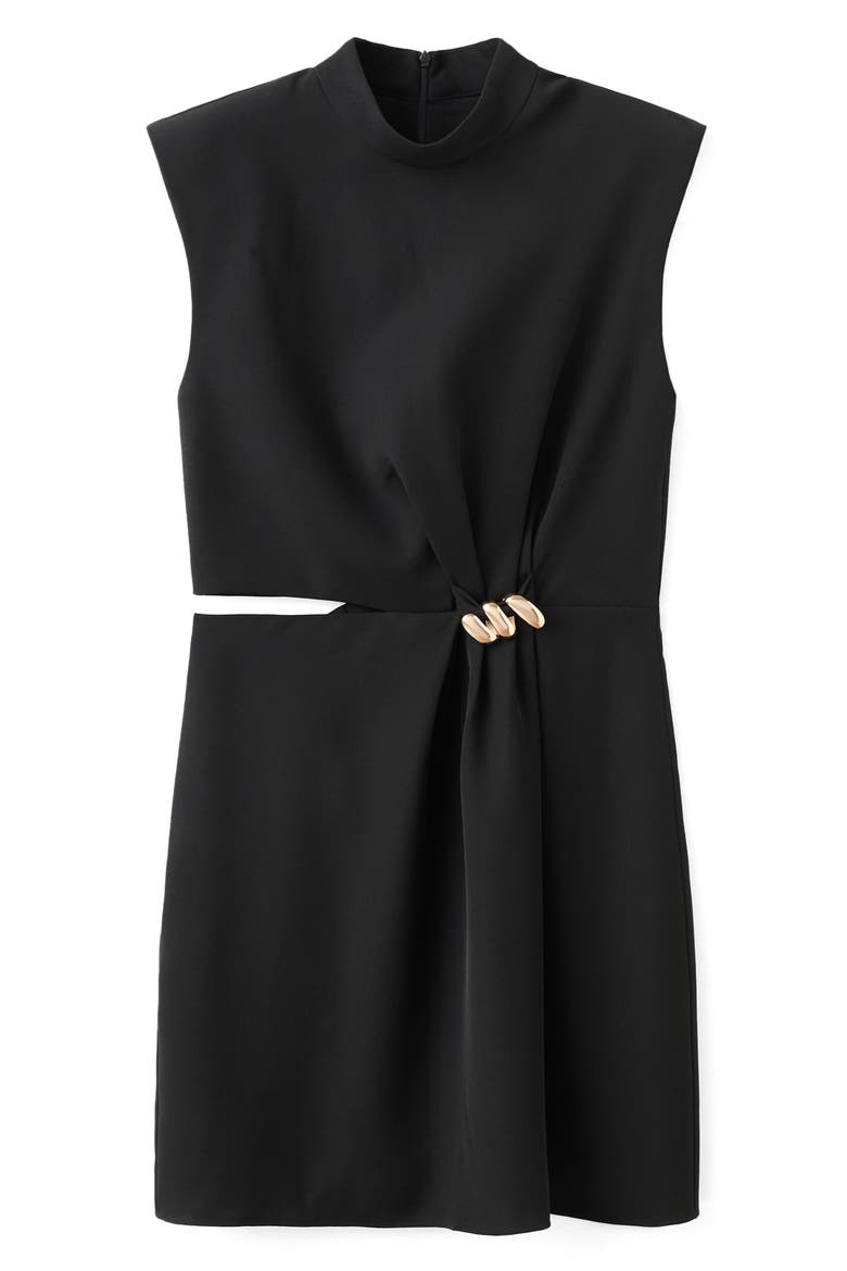 Hardware Detail Dress, Alternate, color, BLACK