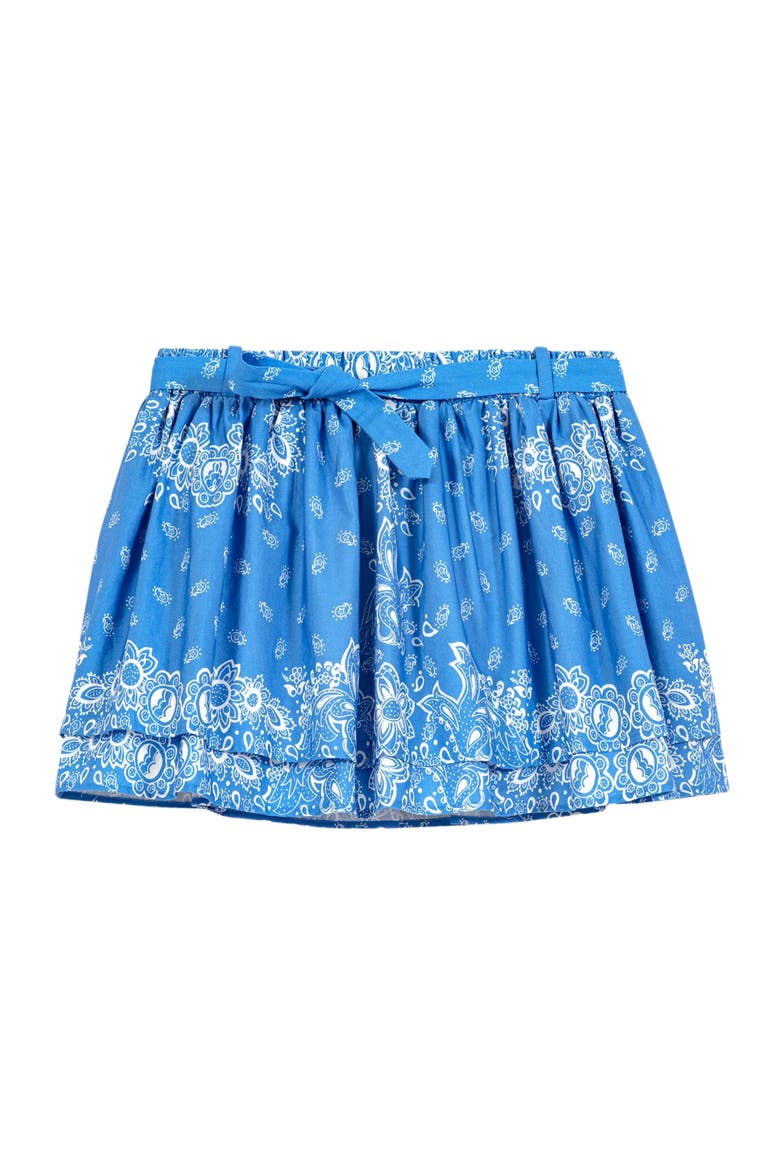 Printed ruffled skirt, Alternate, color, Sky blue bandana print