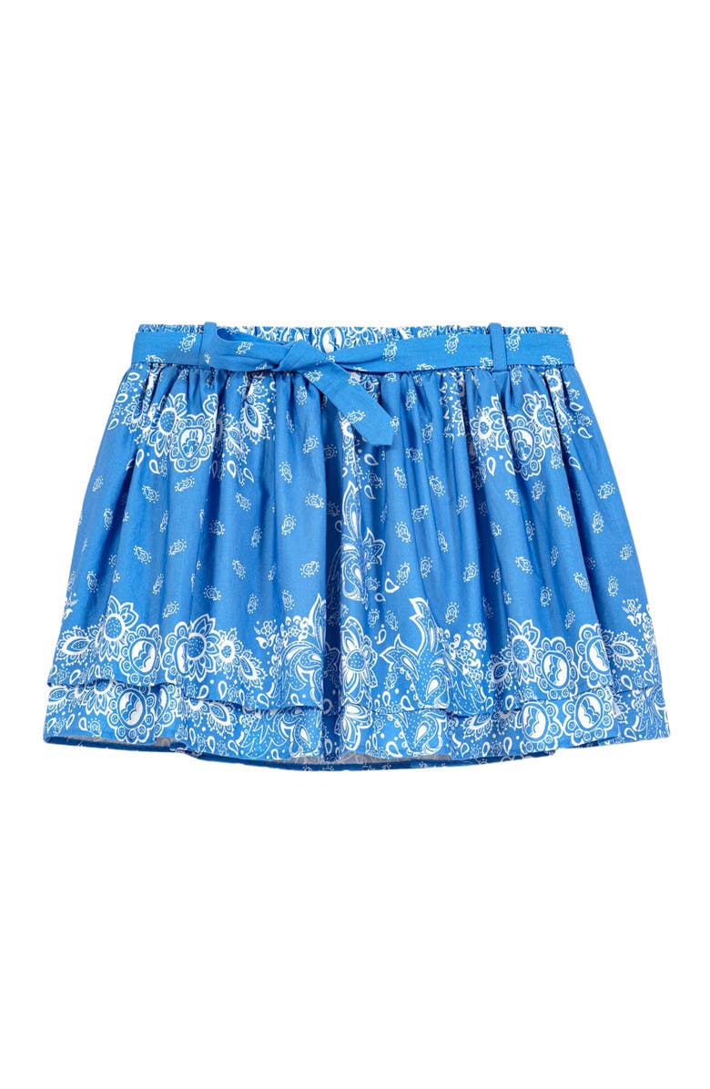 maje Printed ruffled skirt, Alternate, color, Sky Blue Bandana Print