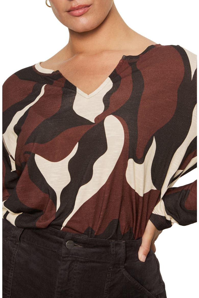 Perfect Notch Print Long Sleeve T-Shirt, Alternate, color, CHICORY SW