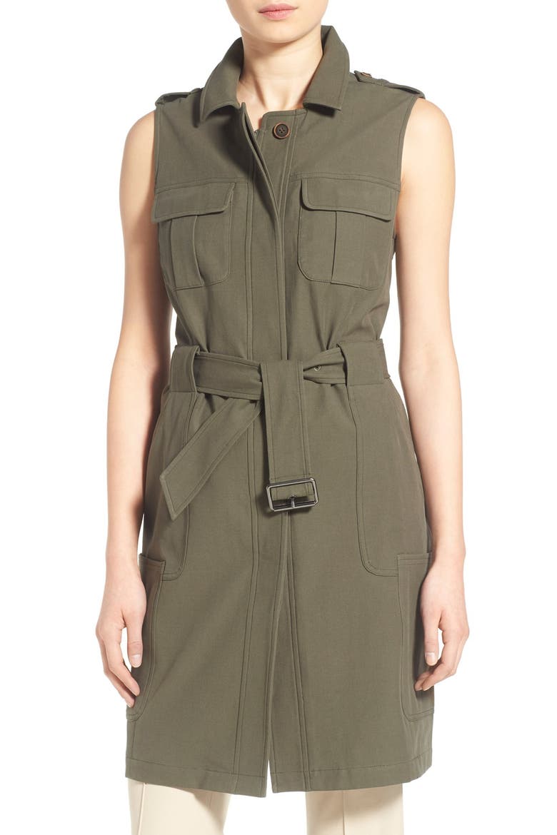 Long Military Vest, Main, color, OLIVE SARMA