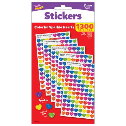 SuperShapes Sparkle Hearts 1300 Count Sticker Pack