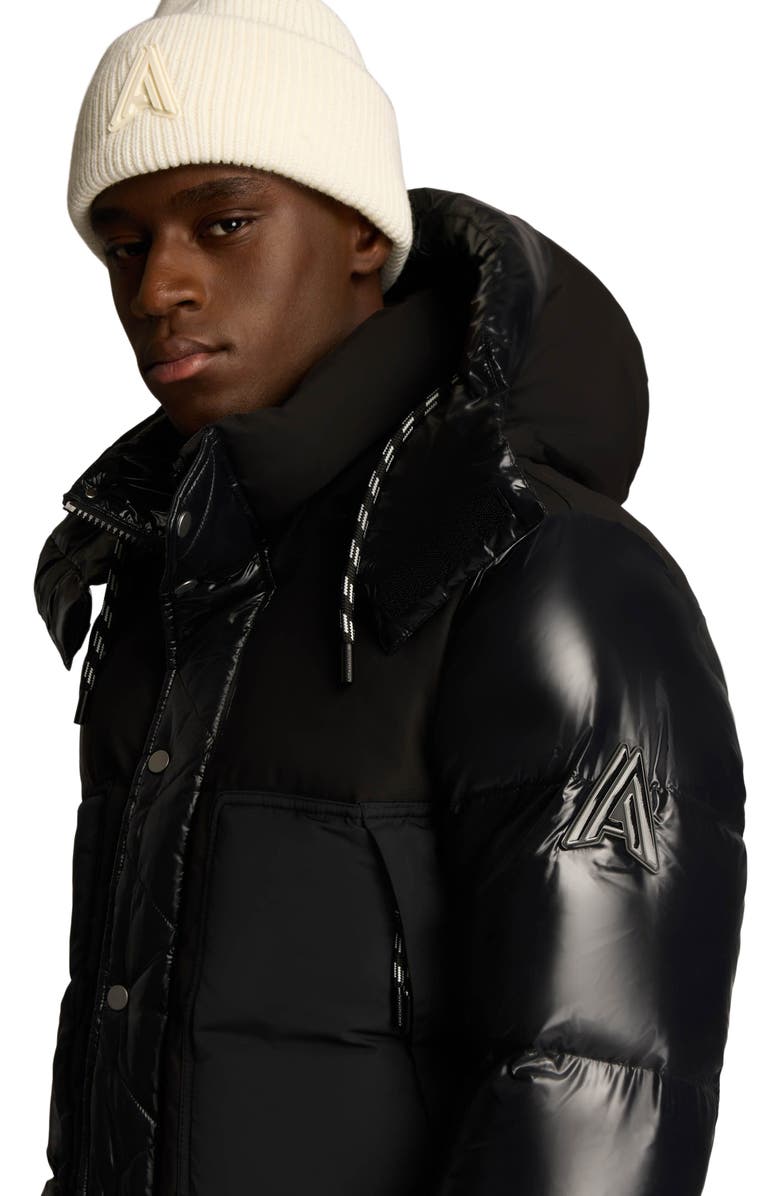 Alpenhaus Farlin Mixed Media Relaxed Fit Puffer with Removable Hood, Alternate, color, Black