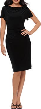 Miraclesuit® Zari Draped Boat Neck Split Sleeve Stretch Jersey Dress