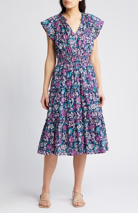 Amellia Floral Cotton Midi Dress