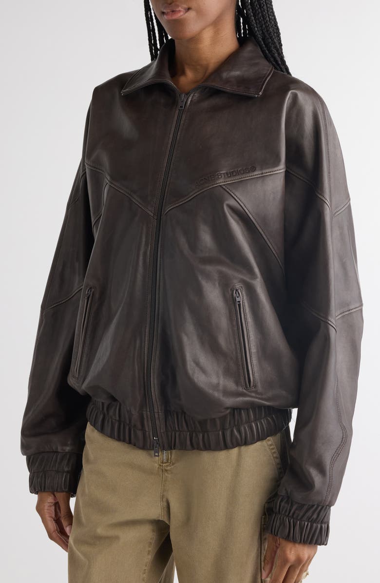 Acne Studios Letty Zenit Lambskin Leather Jacket, Alternate, color, 