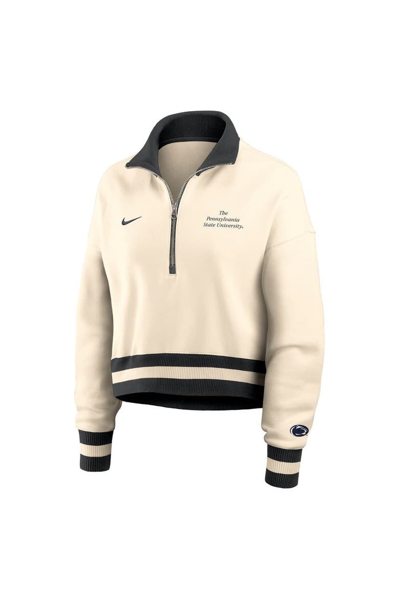 Women's Nike Tan Penn State Nittany Lions Legacy Half-Zip Sweatshirt, Alternate, color, Cream