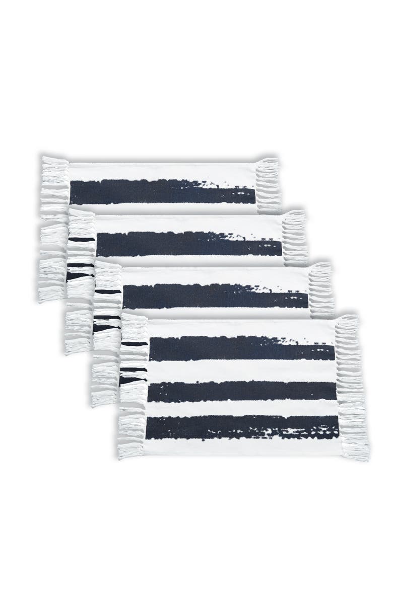 Langley Indigo Placemats Set of 4, 14" x 20", Alternate, color, Blue