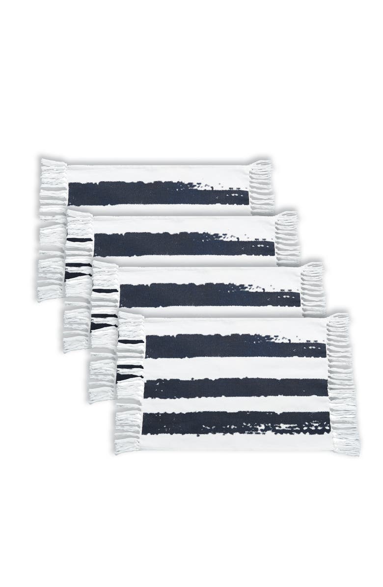 carol & frank Langley Indigo Placemats Set of 4, 14" x 20", Alternate, color, Blue