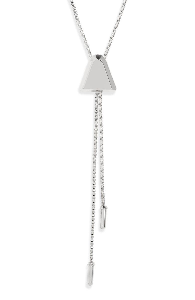Open Edit Bolo Necklace, Main, color, Silver