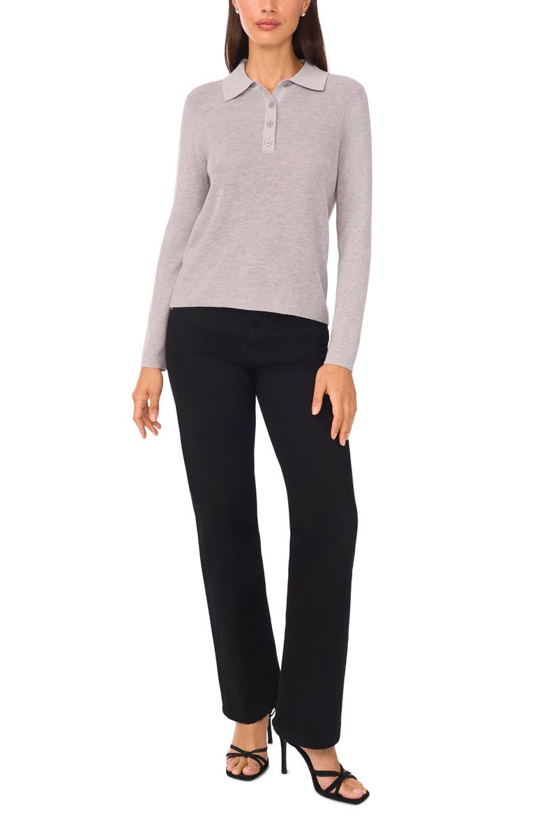 Halogen<sup>®</sup> Rib Polo, Alternate, color, Light Heather Grey