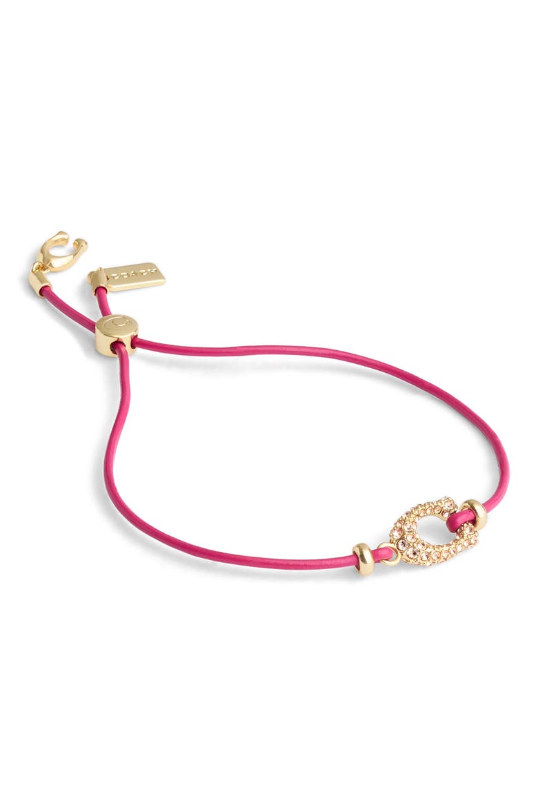 Pavé-C Slider Bracelet, Alternate, color, PINK/ GOLD