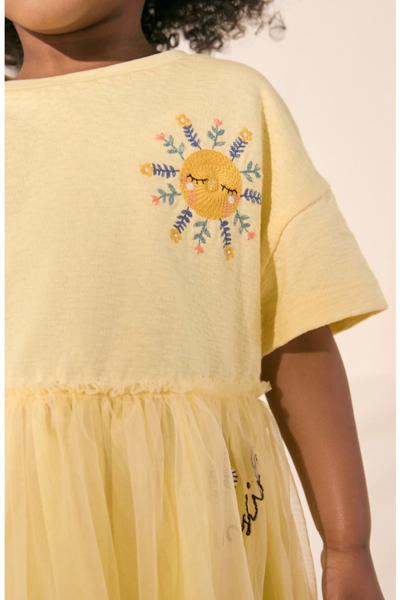 Kids' Embroidered Twofer Dress, Alternate, color, YELLOW