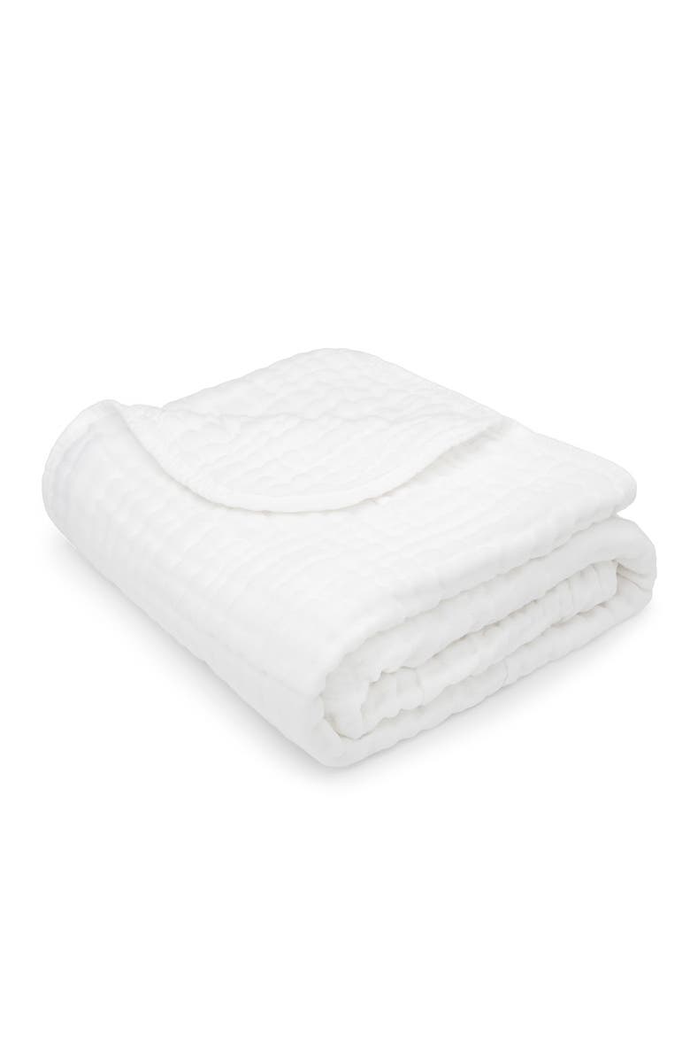 Comfy Cubs Baby Muslin Blanket, Main, color, White