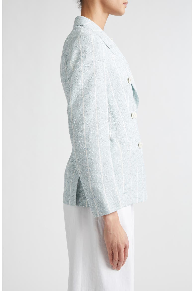 Stripe Slubby Linen Blend Jacket, Alternate, color, JADE