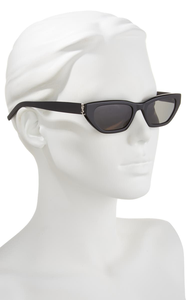 Saint Laurent 54mm Cat Eye Sunglasses, Alternate, color, Black Black Grey