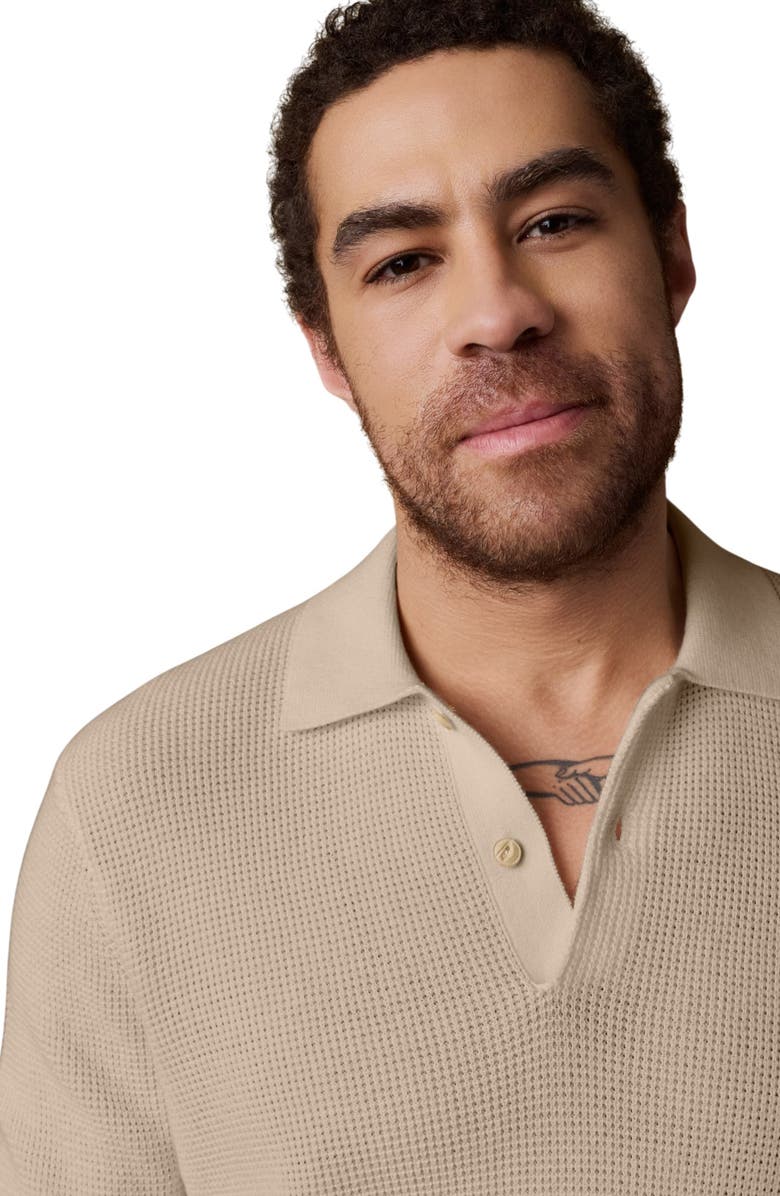 Faherty Sunwashed Organic Cotton Polo Sweater, Alternate, color, Natural