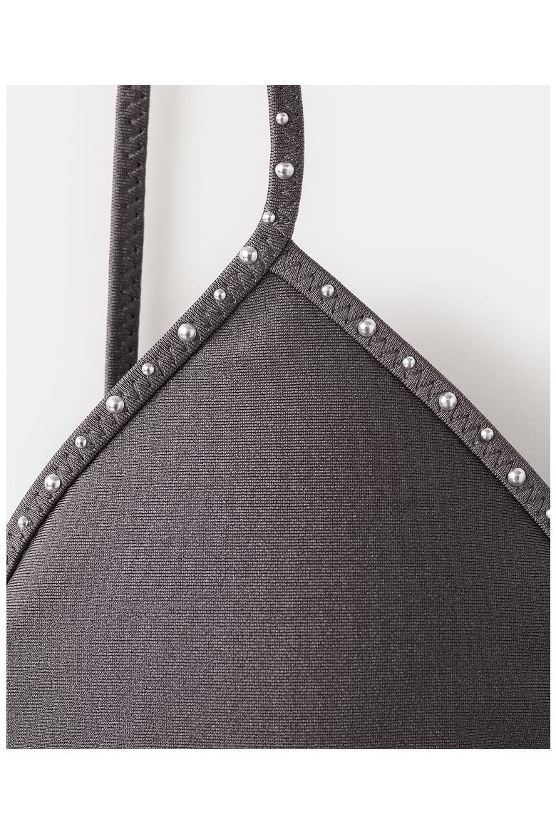 Studded Bikini Top, Alternate, color, GREY