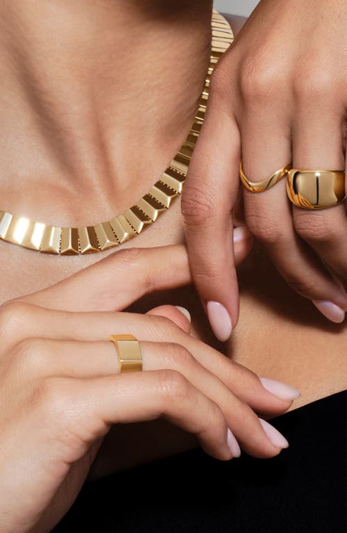 Lana Hollow Rock 14k Gold Ring In Gold