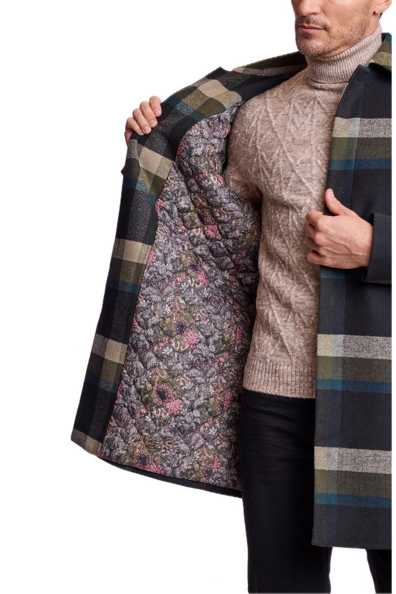 Buffalo Plaid Stretch Topper Overcoat, Alternate, color, KHAKI BUFFALO PLAID