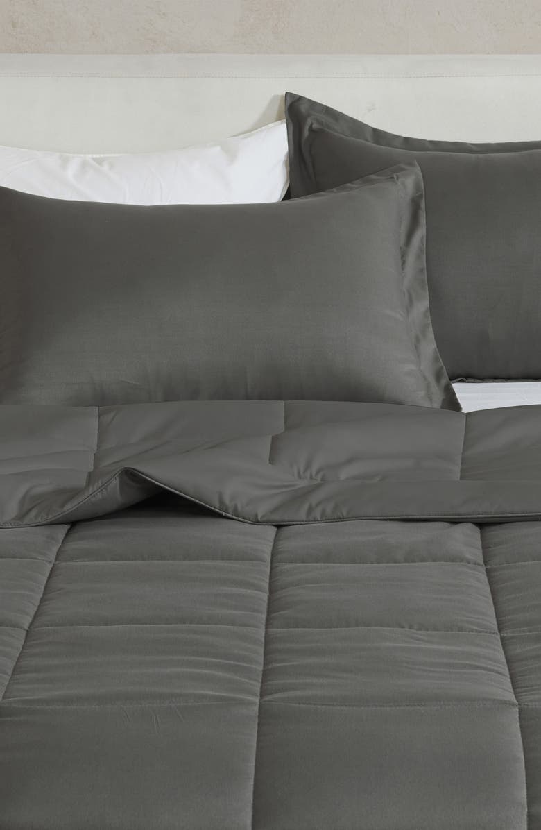 Woven & Weft Solid Comforter Set, Alternate, color, Light Grey Solid