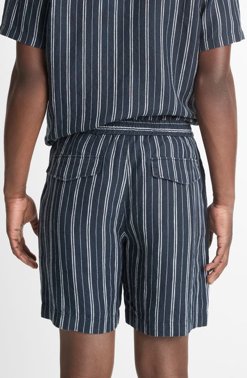 Vince Stripe Hemp Beach Shorts In Coastal