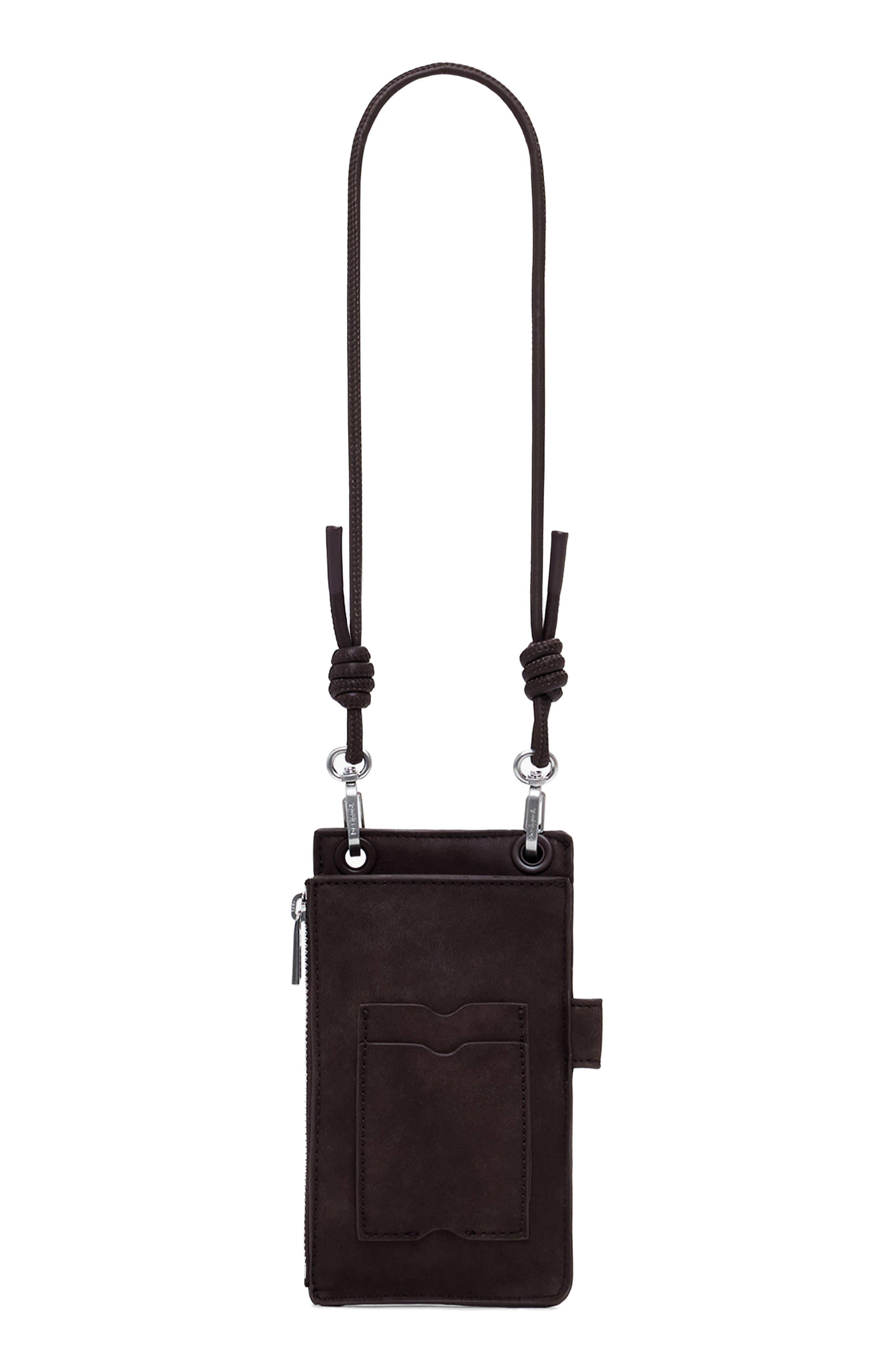 Desigual Faux Leather Crossbody Wallet, Alternate, color, Dark Brown